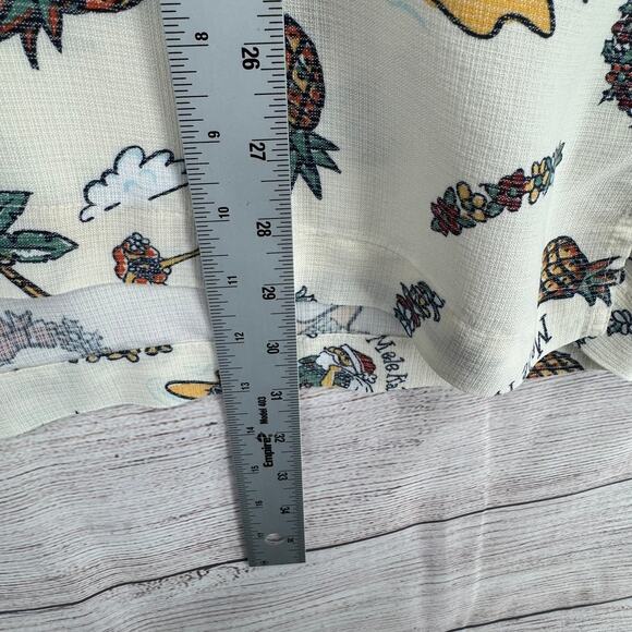 QuikSilver Waterman Collection Mele Kalikimaka Button Down Shirt Mens L Cream - Picture 10 of 10